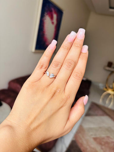 925 Silver Drop Leaf Ring